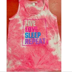 RAINBOW CLOTHING Pink and White Tie Dye Pajama Set